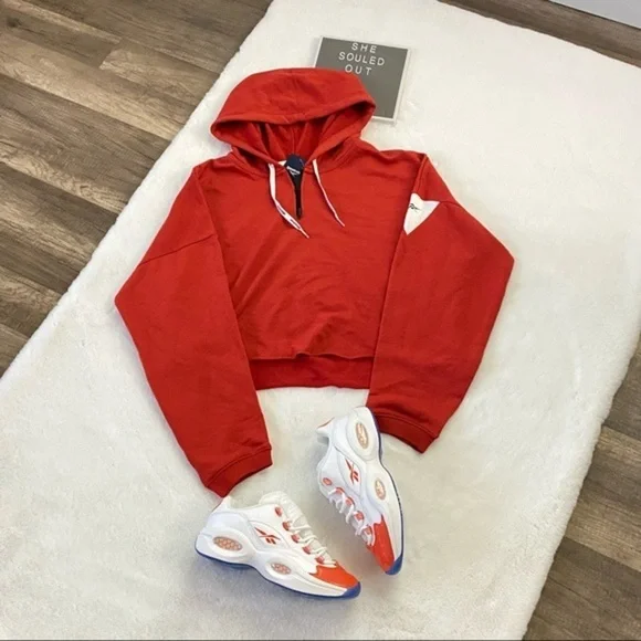 REEBOK x CUTE AF Cropped Oversized Hoodie | Brand New W. Tags - Picture 2 of 3